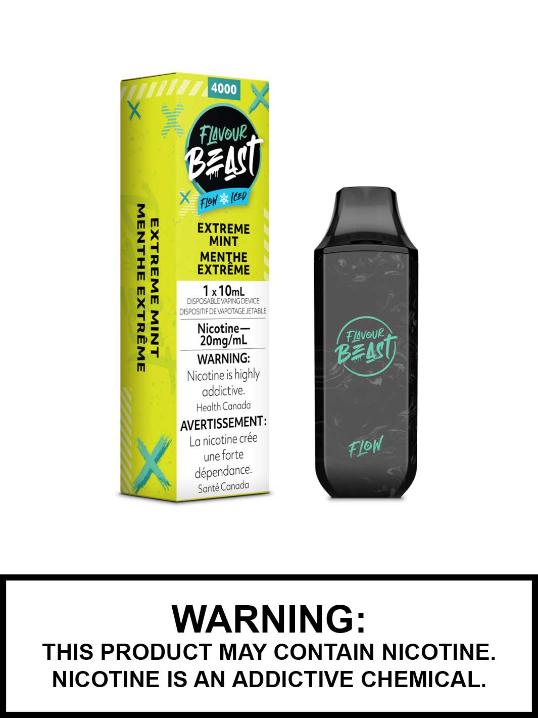 Flavour Beast Flow Disposable Vapes, Extreme Mint Iced Vape Juice, Vape360 Canada