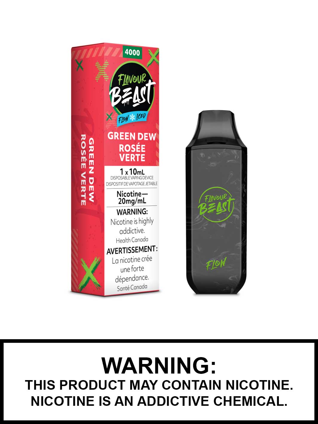 Flavour Beast Flow Disposable Vapes, Gnarly Green D Vape Juice, Vape360 Canada