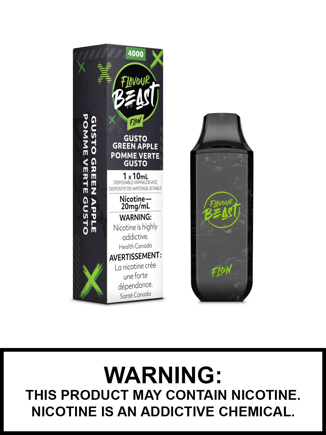 Flavour Beast Flow Disposable Vapes, Gusto Green Apple Vape Juice, Vape360 Canada