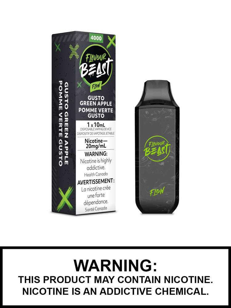 Flavour Beast Flow Disposable Vapes, Gusto Green Apple Vape Juice, Vape360 Canada