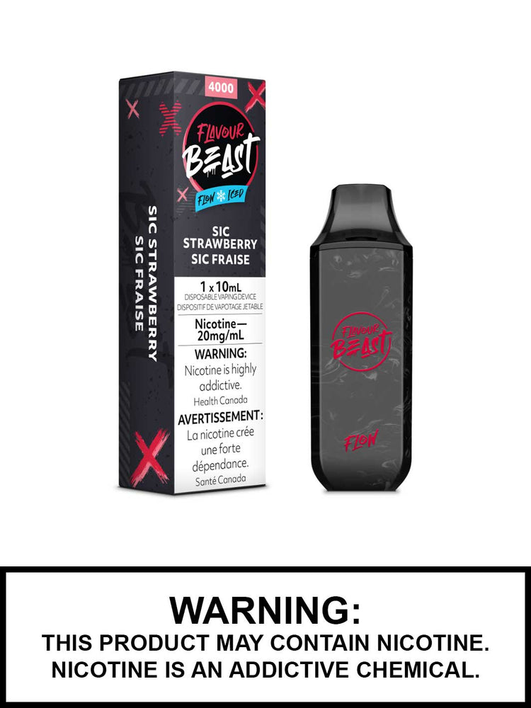 Flavour Beast Flow Disposable Vapes, Sic Strawberry Iced Vape Juice, Vape360 Canada