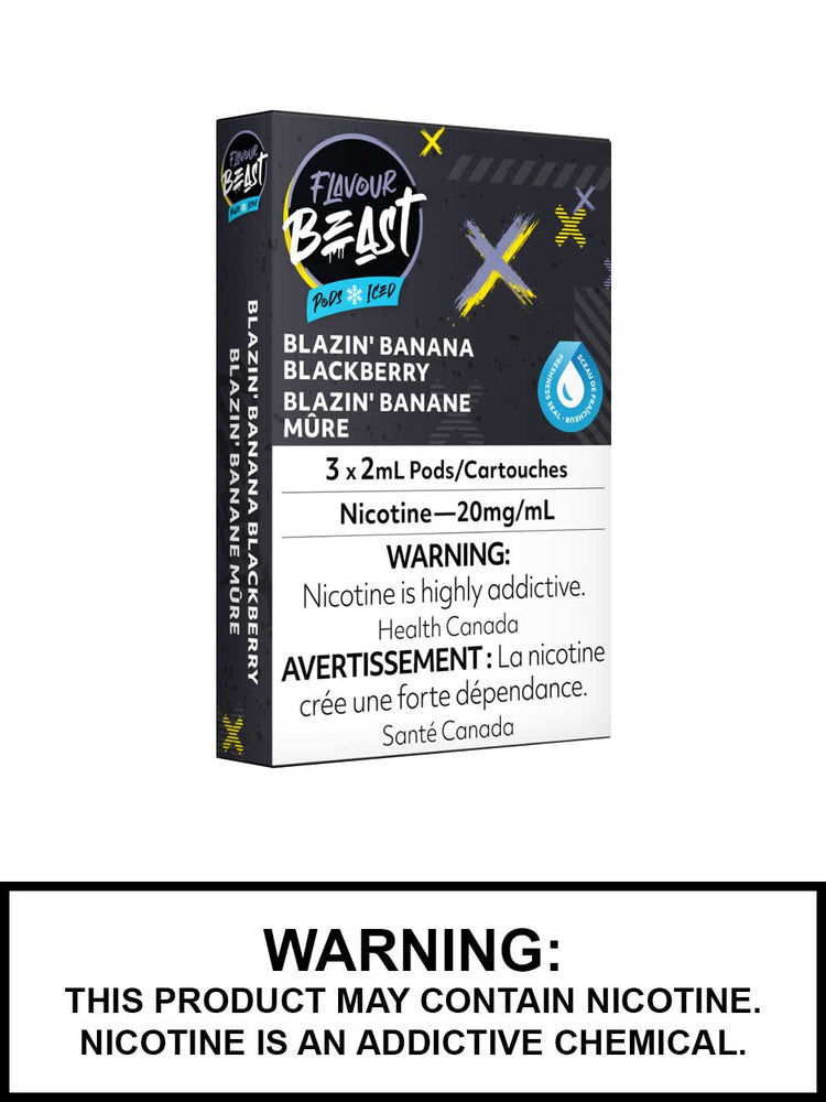Flavour Beast Allo Pods, Blazin Banana Blackberry Iced, STLTH Compatible Pods, Vape360