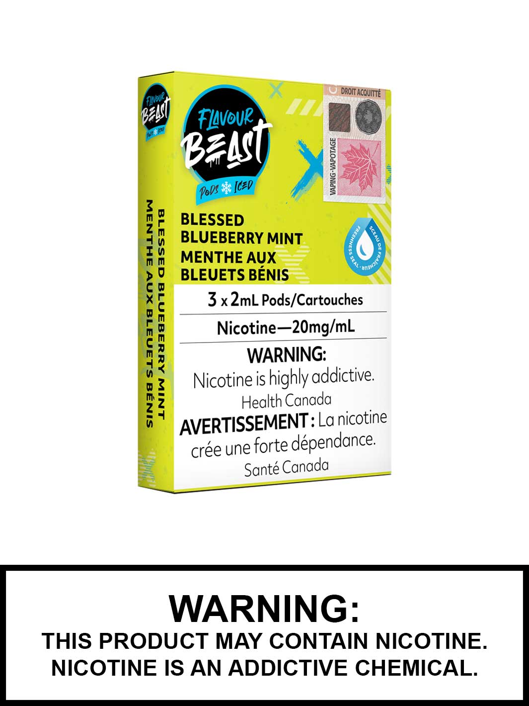 Blessed Blueberry Iced Mint Flavour Beast Vape Pods, STLTH Compatible Pods, Vape360 Canada
