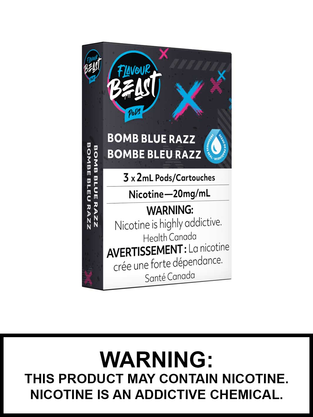 Bomb Blue Razz Flavour Beast Pods, STLH Compatible Pods, Vape360 Canada