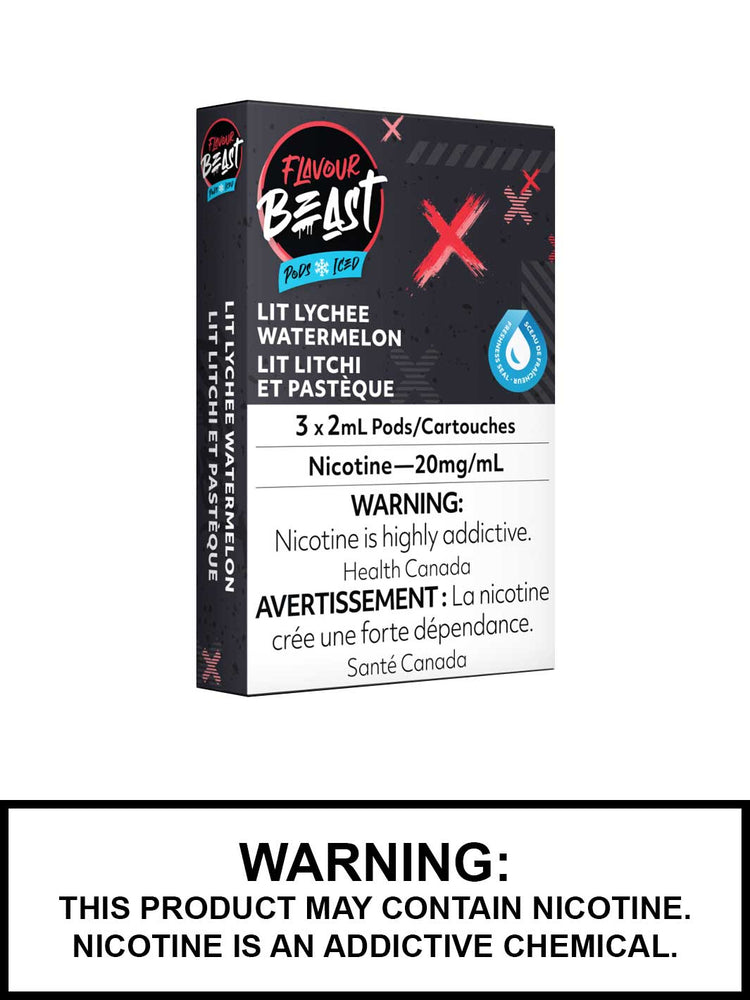 Flavour Beast Allo Pods, Lit Lychee Watermelon Iced Pods, STLTH Compatible Pods, Vape360