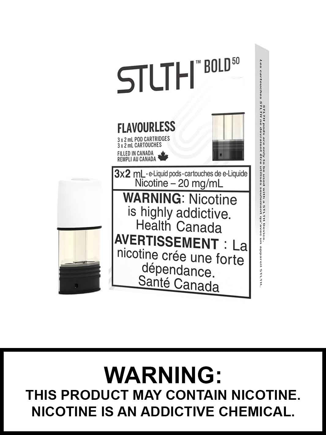 Flavourless STLTH Pod Pack, STLTH Flavours Canada, Vape360