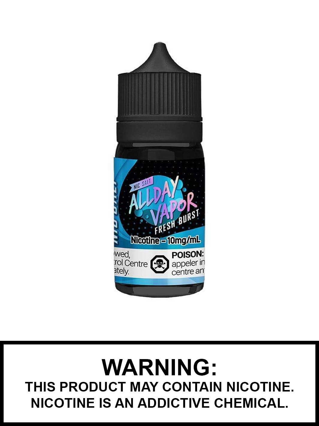 Fresh Burst by All Day Vapor, Mint Nic Salt eJuice, Vape360 Canada