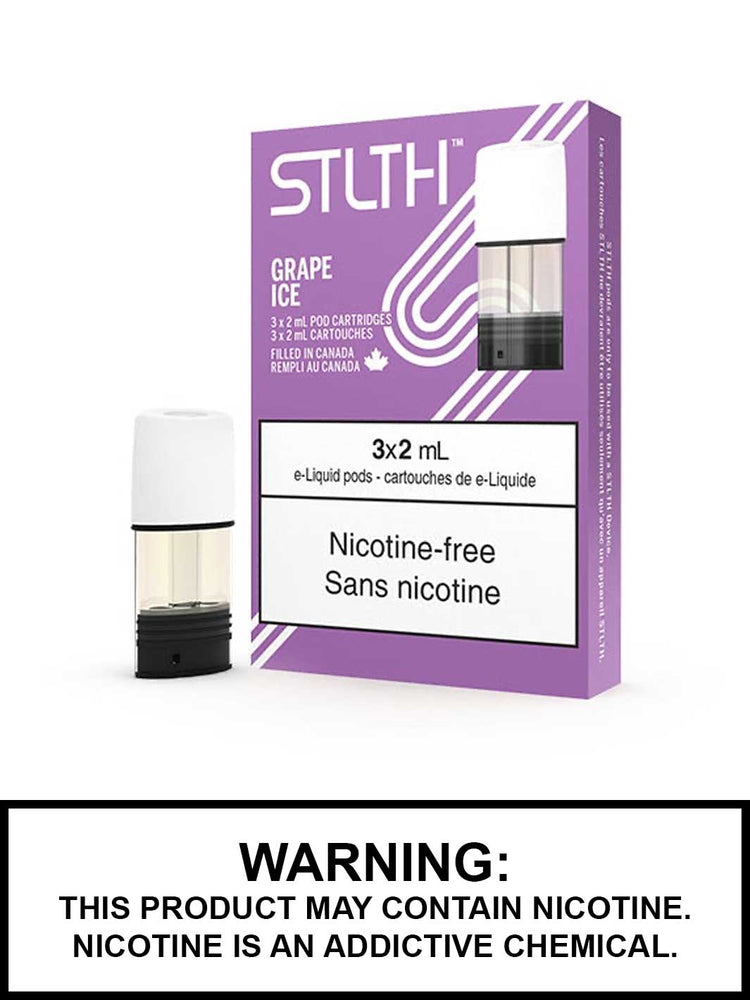 Grape Ice STLTH Pods Canada, Nicotine Free, Fruit Mint eJuice, Vape360