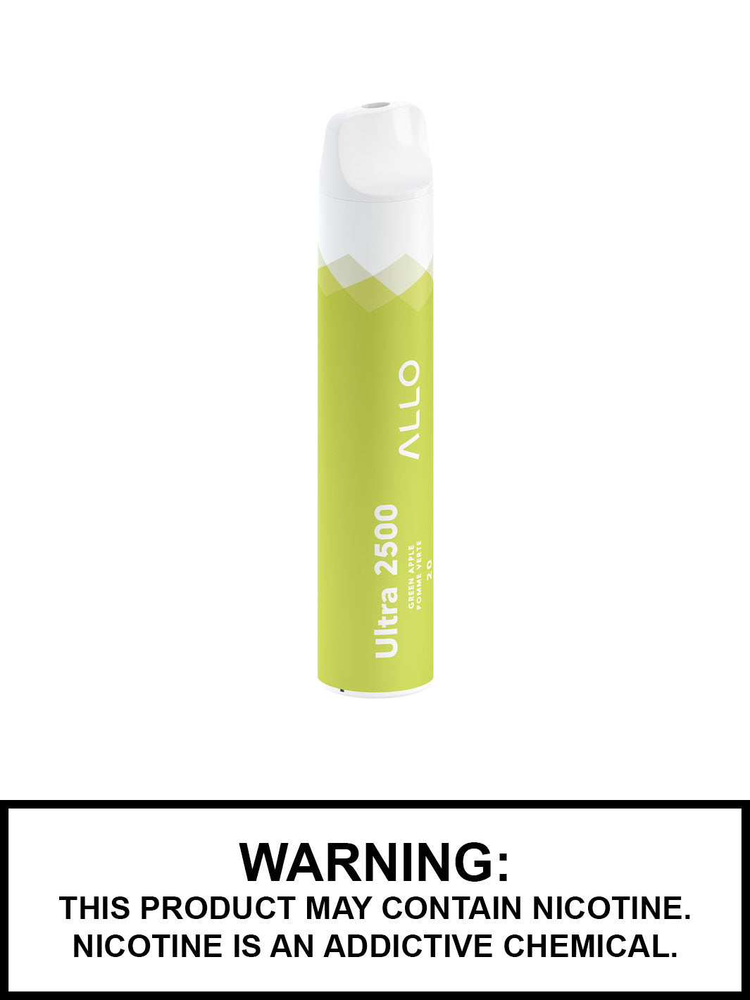 Allo Disposable Vapes Canada, Green Apple Vape Juice, Ultra 2500 Puffs, Vape360 Canada