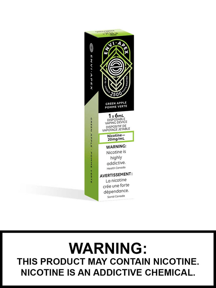 Envi Apex Disposable Vape Juice, Green Apple eJuice, Vape360 Canada