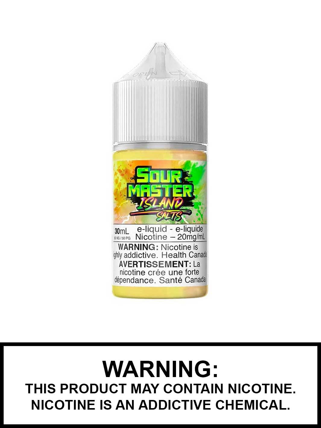 Island Nic Salt eJuice by Sour Master, Pineapple, Mango, Peach eJuice, Vape360 Canada