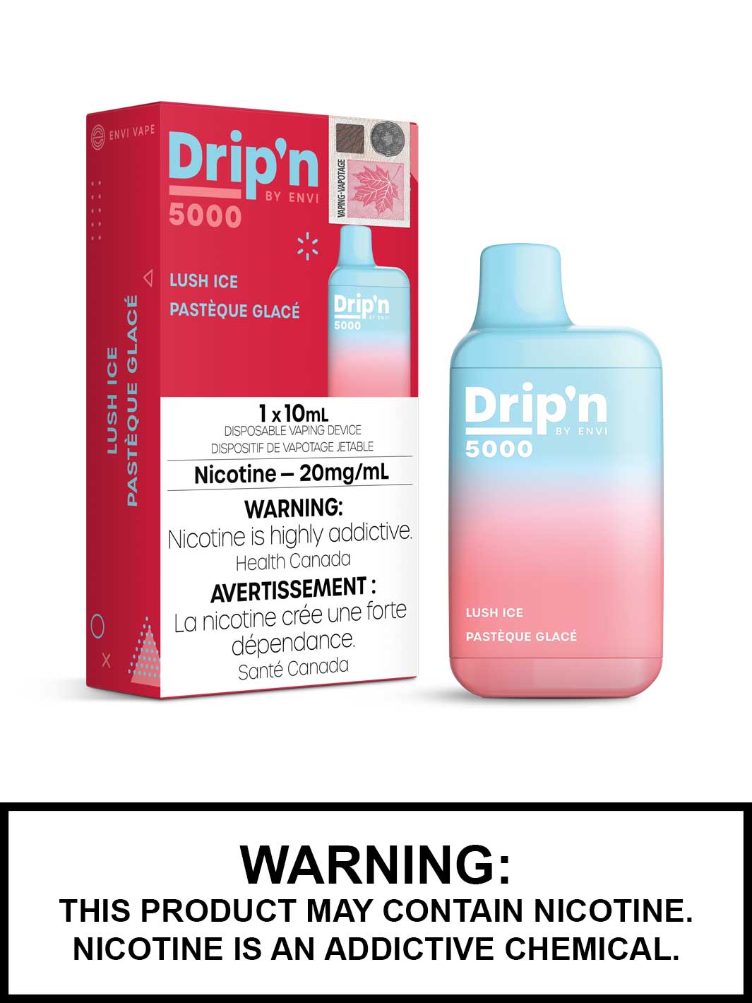 Lush Ice Drip'n by ENVI Disposable Vape, ENVI 5000, Vape360 Canada