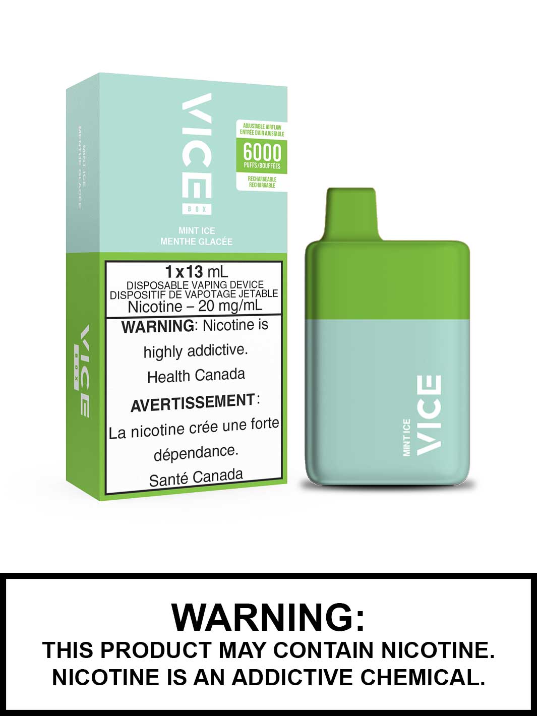 Vice Vape Mint Ice Vice Box Disposable Vape Canada, Vape360