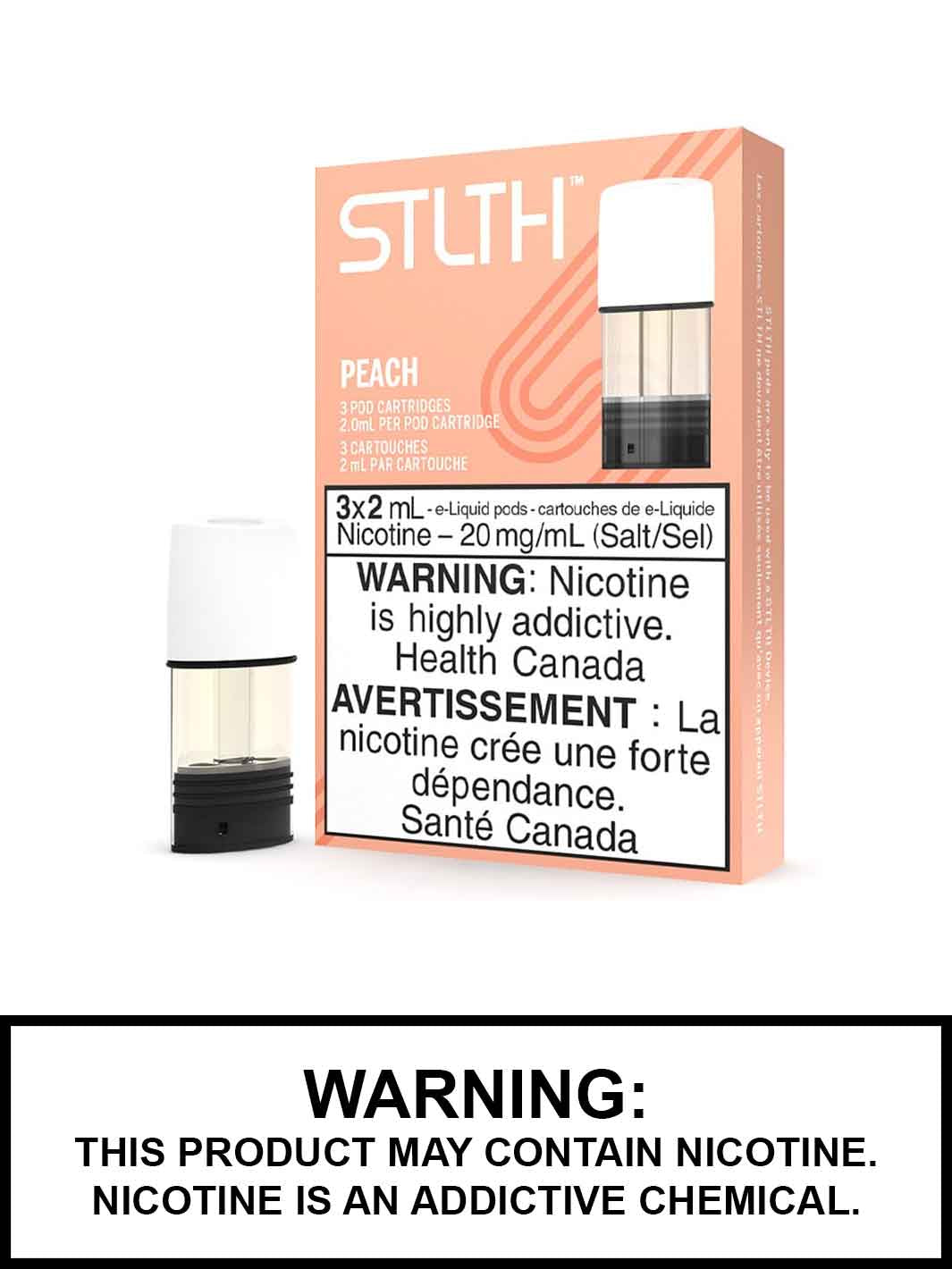 Peach STLTH Pod Pack, STLTH Flavours Canada, Vape360