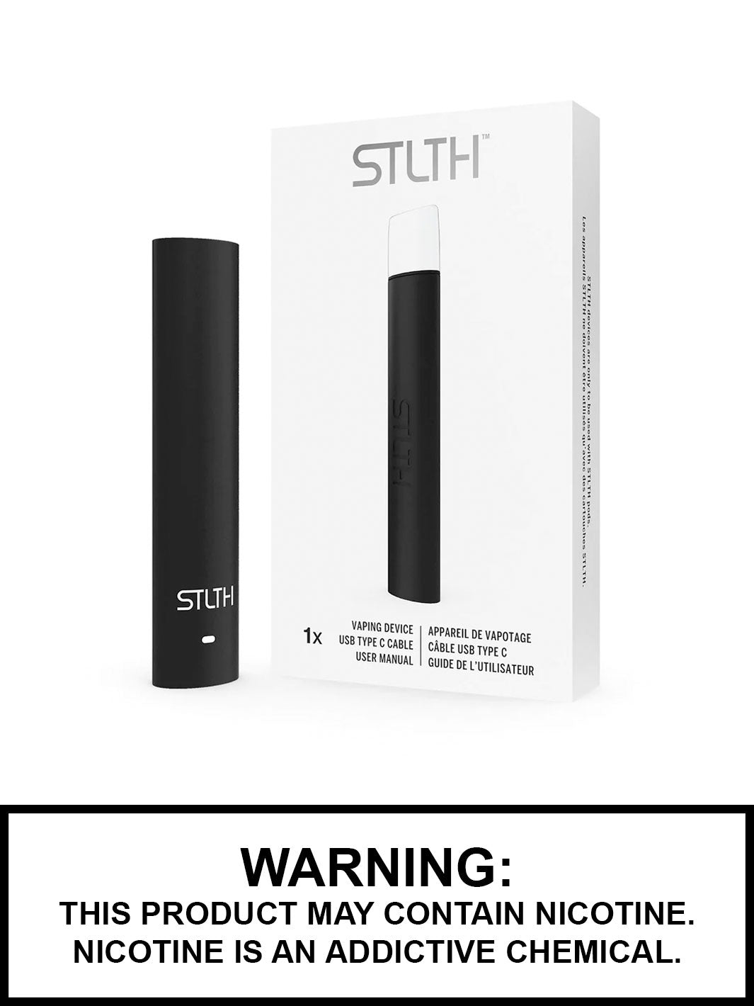 STLTH Type C Pod System Vape, Black, Vape360 Canada