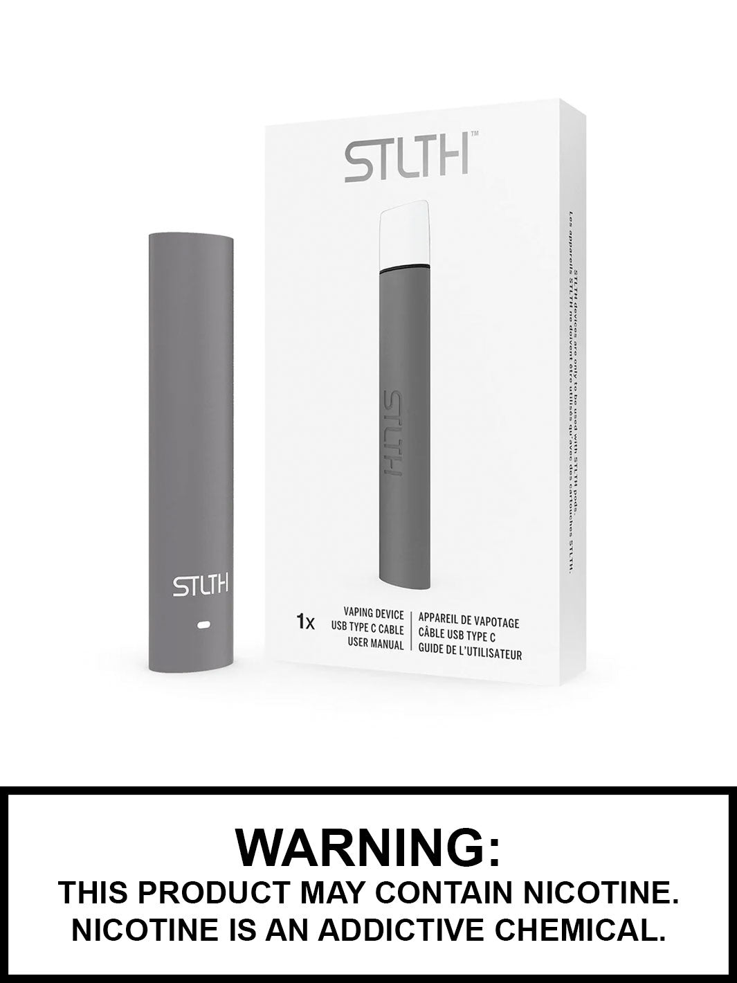 STLTH Type C Pod System Vape, Grey, Vape360 Canada