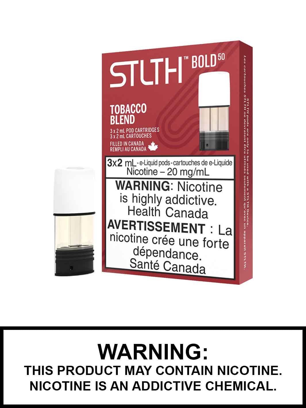Tobacco Blend Bold 50 STLTH Pods Canada, Tobacco eJuice, Vape360