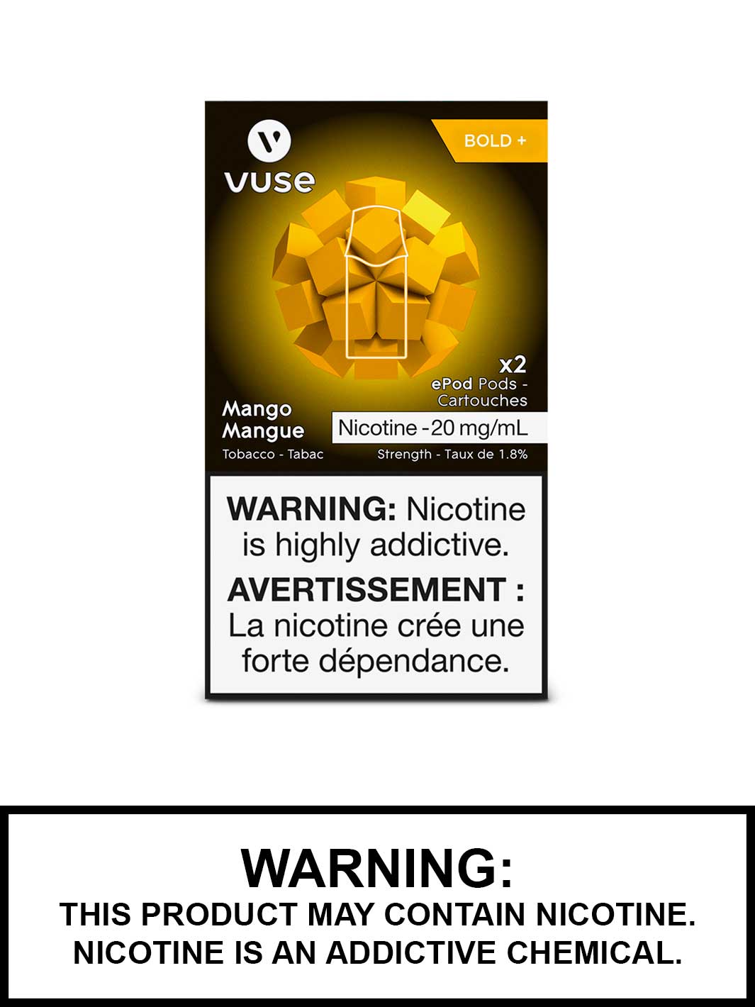 Mango Bold+ Vuse pods, Vuse epod, Vuse Pods Canada, Vape360