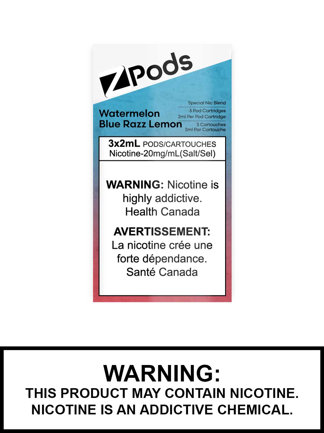 Zpods Watermelon Blue Razz Lemon by Ziip Labs, Z Pod Flavors, Z Pods Canada, Vape360